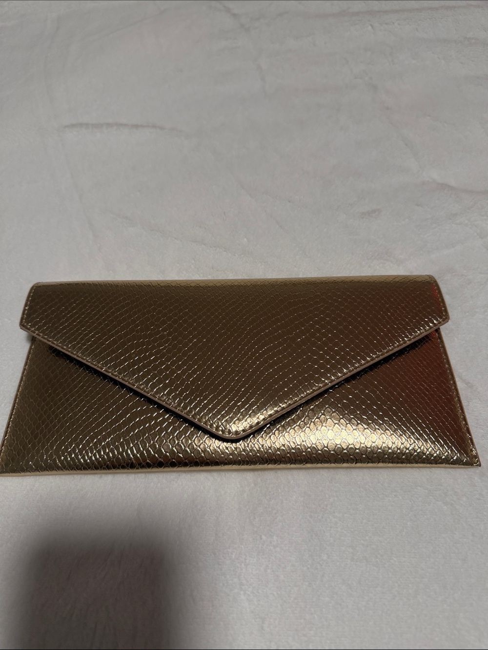 Aldo Metallic Gold Envelope Clutch